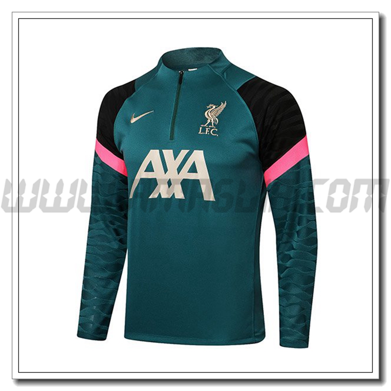 Felpa Allenamento FC Liverpool Verde/Nero 2021 2022