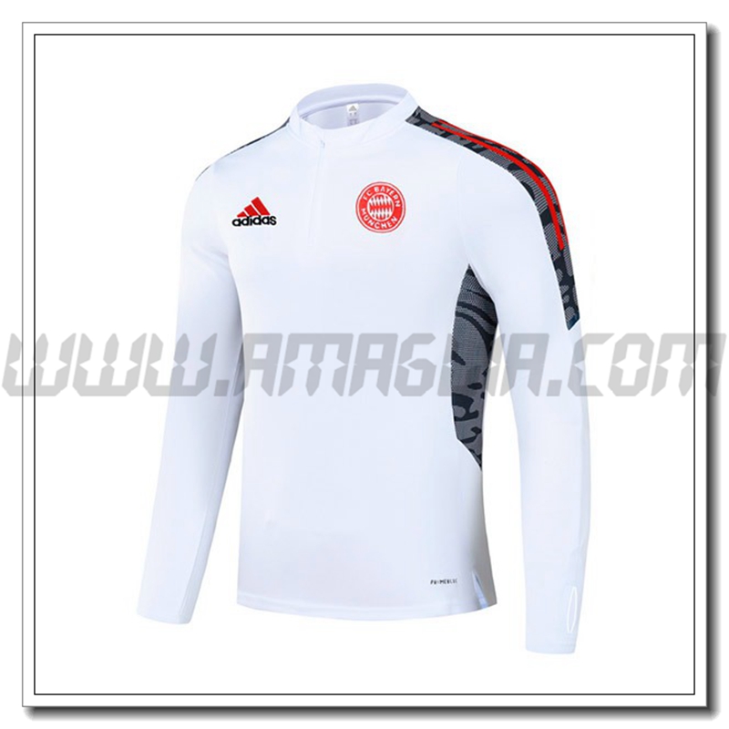 Felpa Allenamento FC Bayern Monaco Bianco/Rosso 2021 2022