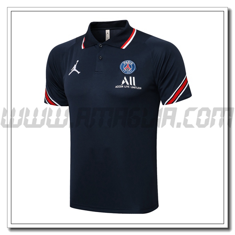 Maglia Polo Jordan PSG Blu Marino 2021 2022