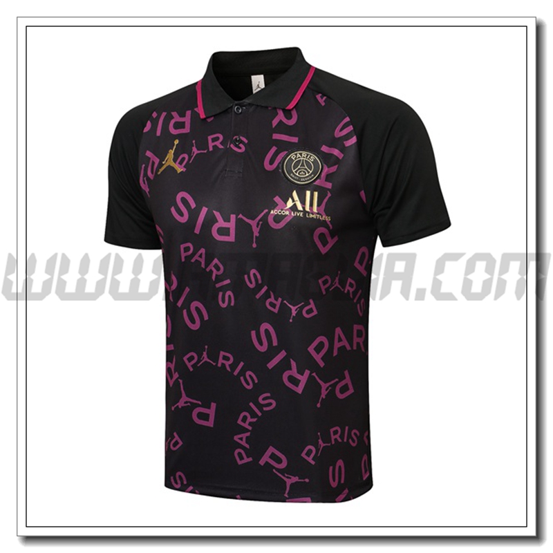 Maglia Polo Jordan PSG Nero/Viola 2021 2022