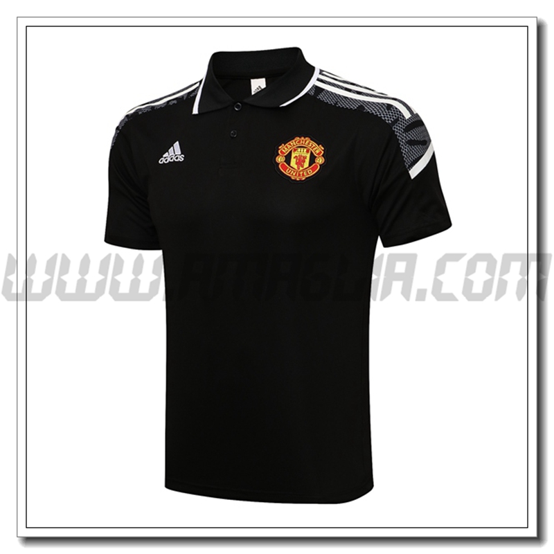 Maglia Polo Manchester United Nero/Bianco 2021 2022