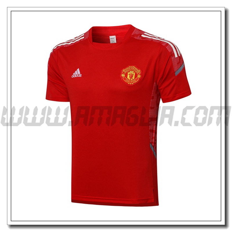 Maglia Polo Manchester United Bianco/Rosso 2021 2022 -02