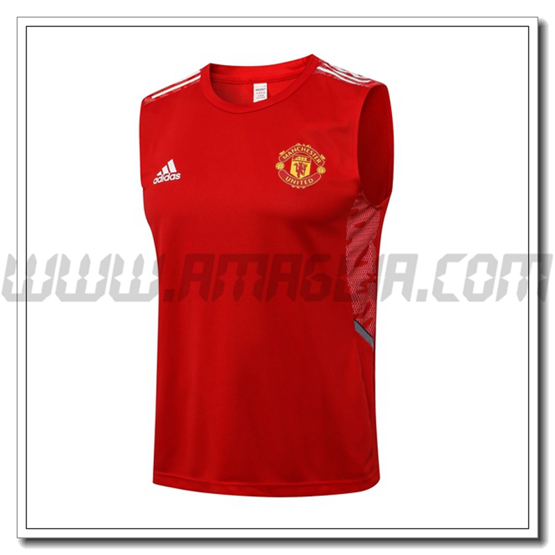 Canotta da Allenamento Manchester United Rosso 2021 2022