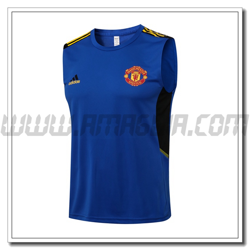 Canotta da Allenamento Manchester United Blu 2021 2022