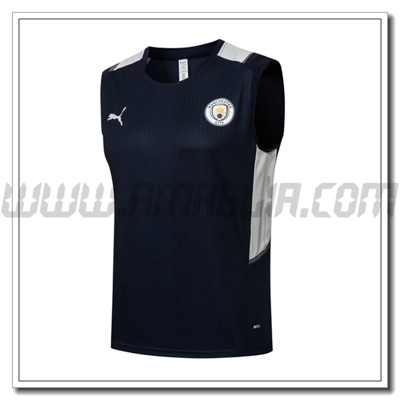 Canotta da Allenamento Manchester City Blu Marino 2021 2022