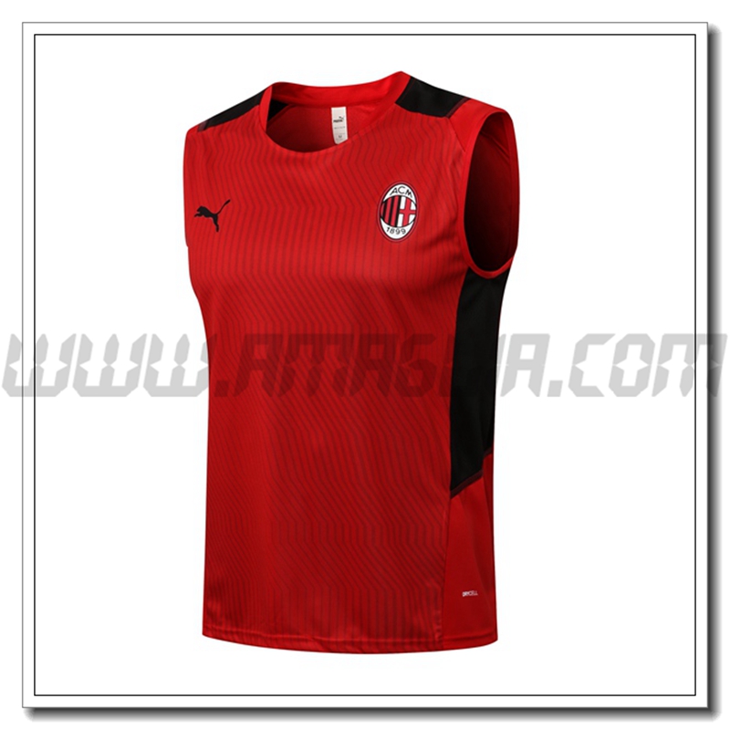 Canotta da Allenamento AC Milan Rosso/Nero 2021 2022