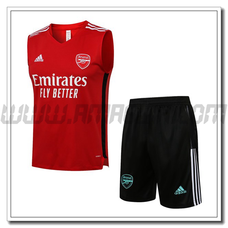 Kit Canotta da Allenamento FC Arsenal + Pantaloncini Rosso 2021 2022