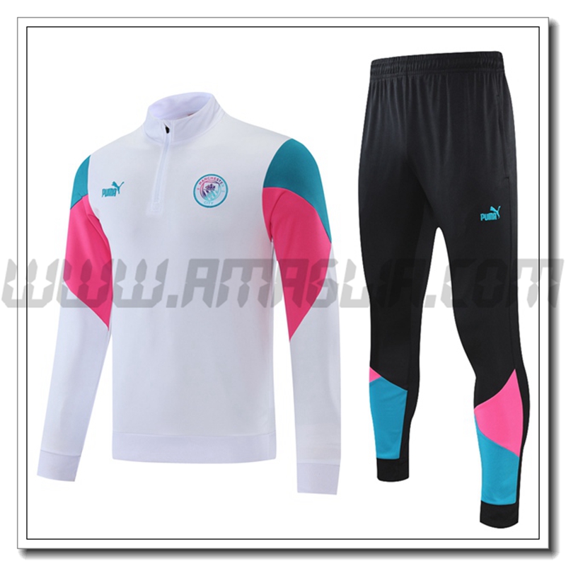 Tuta Allenamento Manchester City Rose/Bianco/Blu 2021 2022