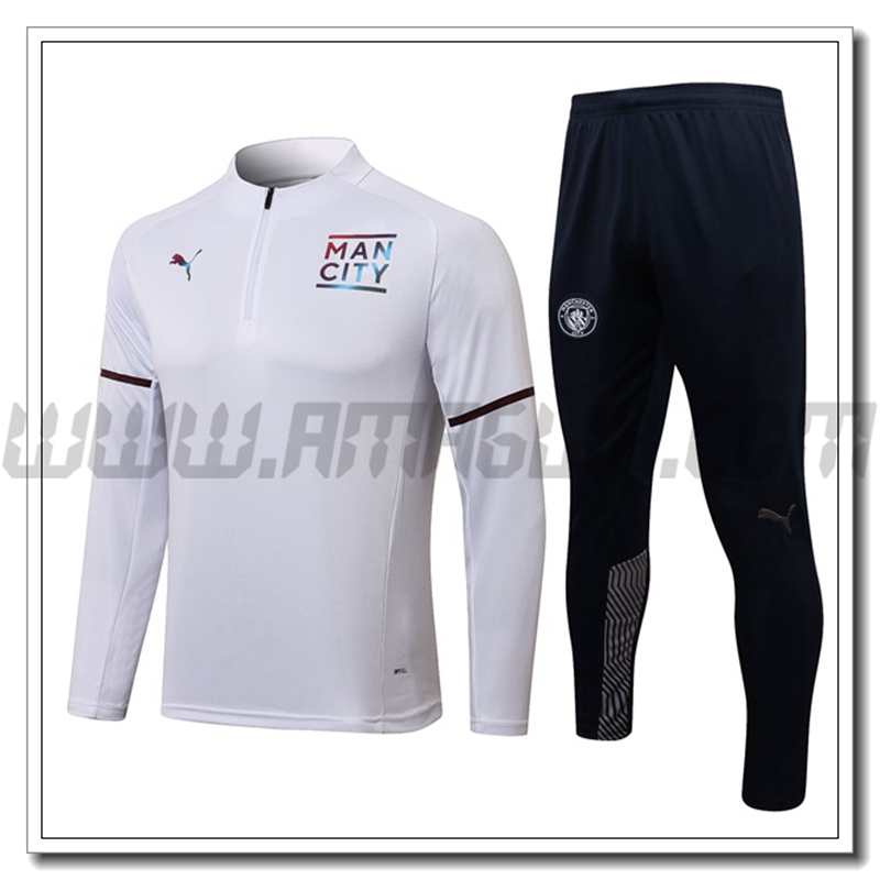 Tuta Allenamento Manchester City Nero/Bianco 2021 2022