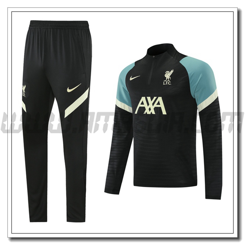 Tuta Allenamento FC Liverpool Nero/Verde 2021 2022