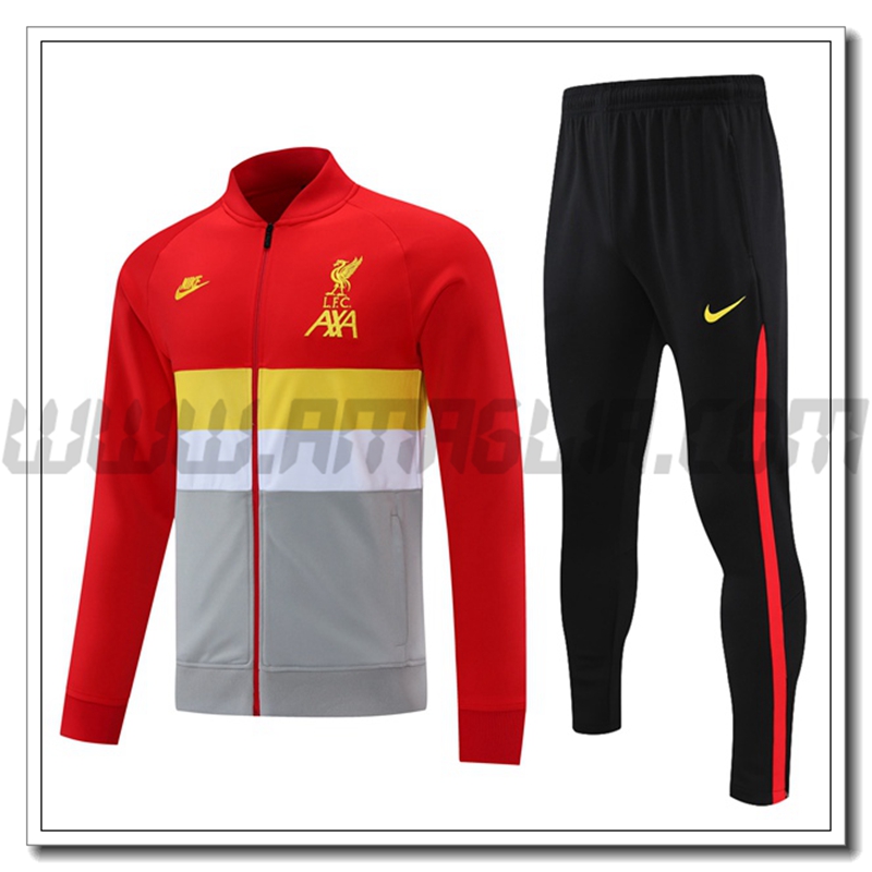 Tuta Giacca Allenamento FC Liverpool Rosso/Giallo/Bianco/Grigio 2021 2022