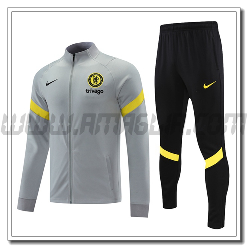 Tuta Giacca Allenamento FC Chelsea Grigio/Giallo 2021 2022