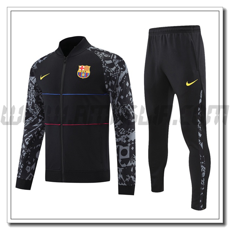 Tuta Giacca Allenamento FC Barcellona Nero/Grigio 2021 2022