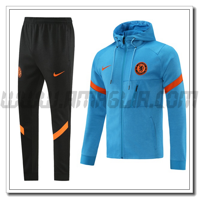 Tuta Giacca con Cappuccio FC Chelsea Blu/Rosso 2021 2022