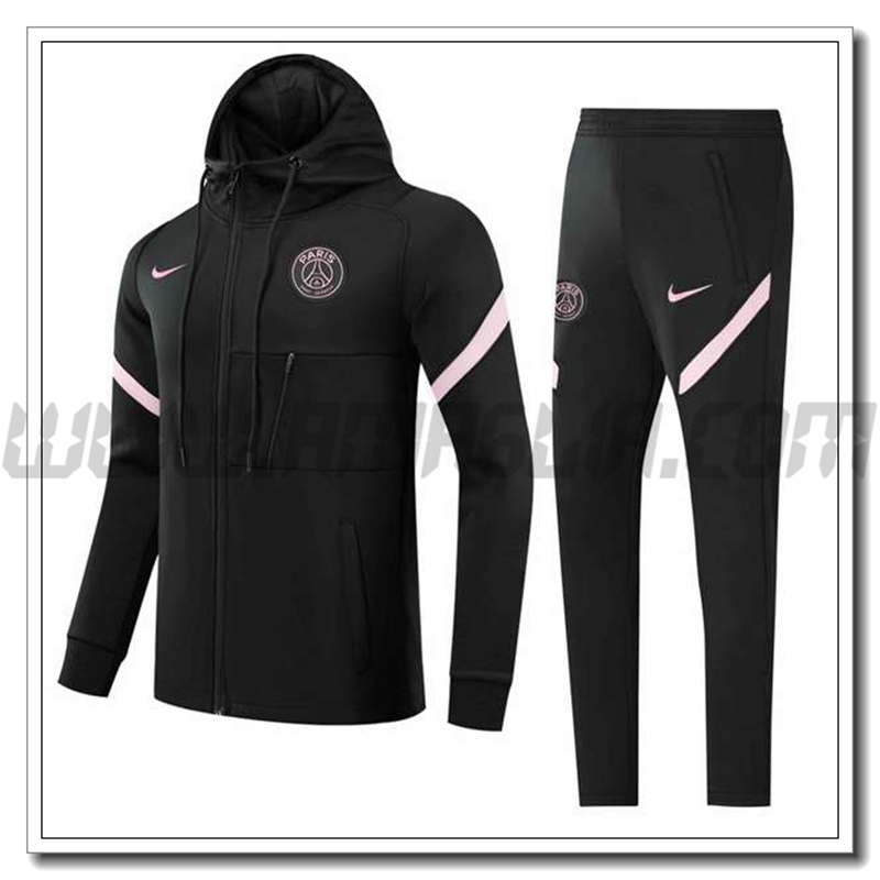 Tuta Giacca con Cappuccio Jordon PSG Nero 2021 2022