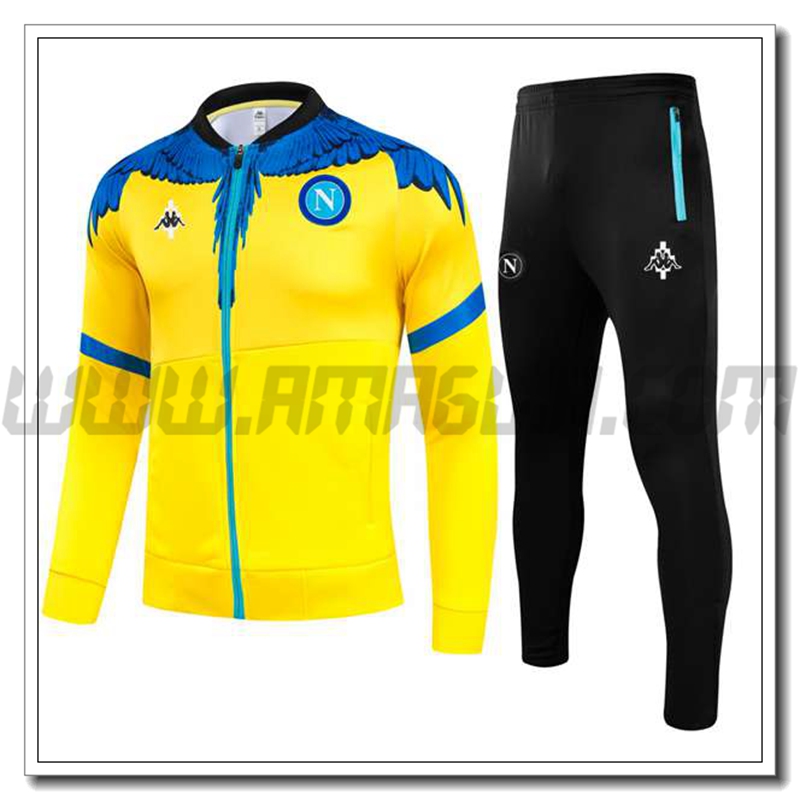 Tuta Giacca Allenamento SSC Napoli Bambino Blu/Giallo 2021 2022