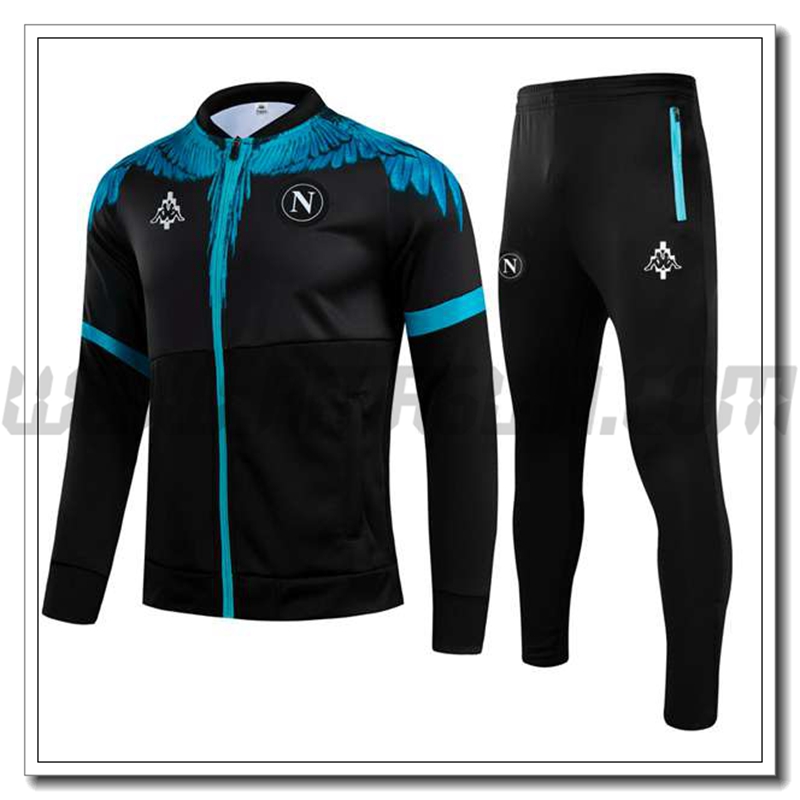 Tuta Giacca Allenamento SSC Napoli Bambino Nero/Blu 2021 2022