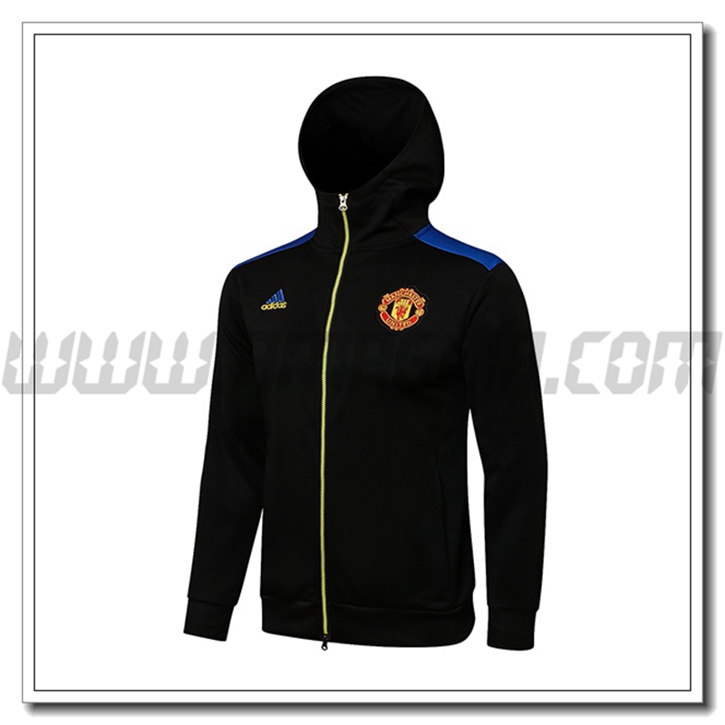 Giacca con Cappuccio Manchester City Nero/Blu 2021 2022