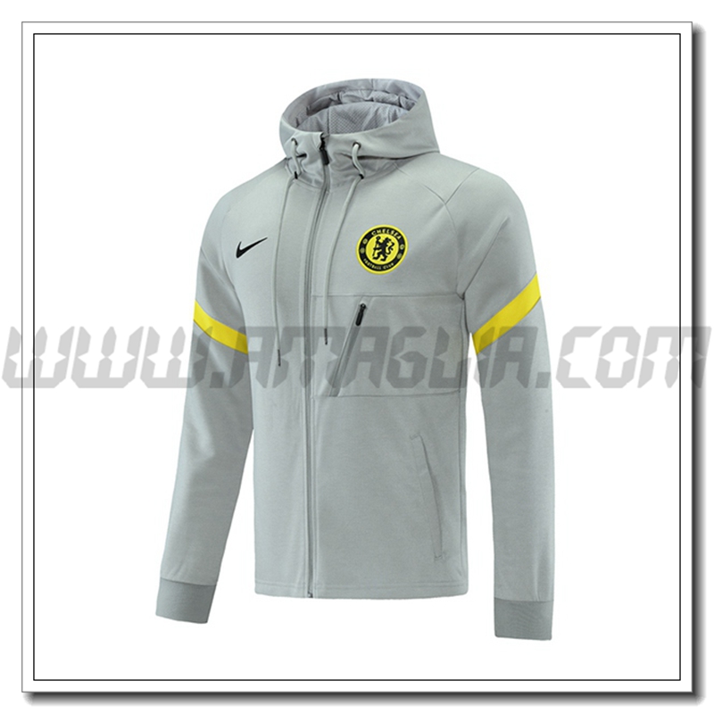 Giacca con Cappuccio FC Chelsea Grigio 2021 2022