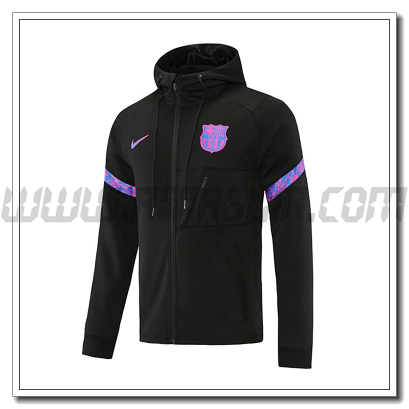 Giacca con Cappuccio FC Barcellona Nero/Viola 2021 2022