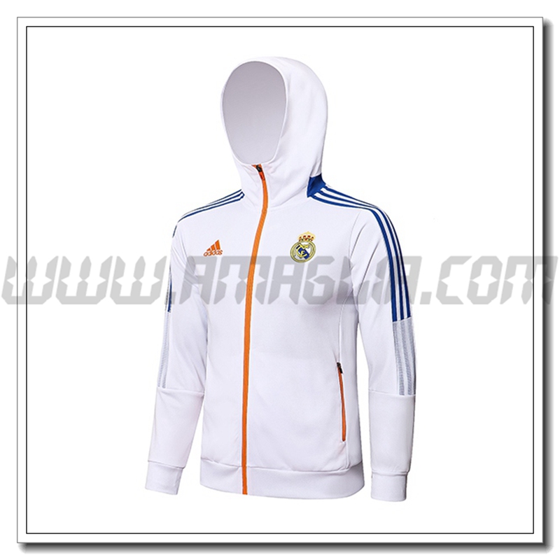 Giacca con Cappuccio Real Madrid Bianco/Blu 2021 2022