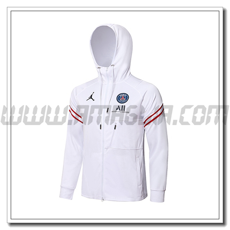 Giacca con Cappuccio Jordon PSG Bianco 2021 2022
