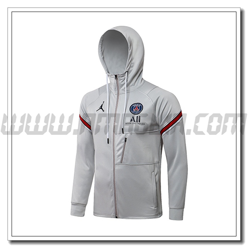 Giacca con Cappuccio Jordon PSG Grigio 2021 2022