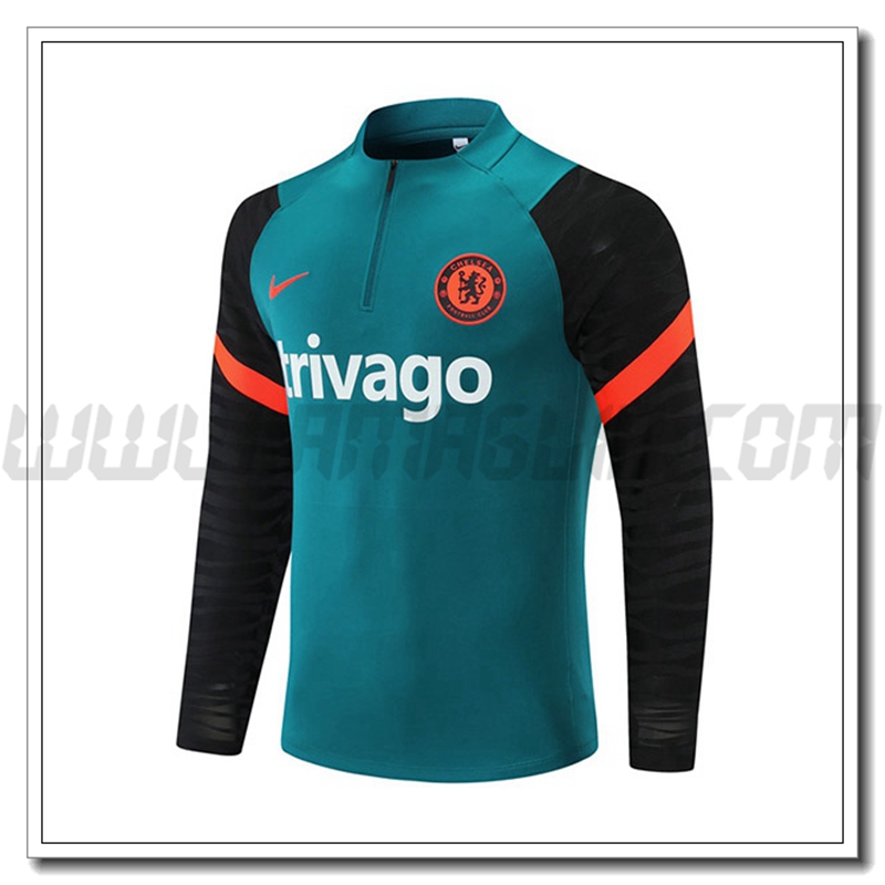Felpa Allenamento FC Chelsea Verde/Nero 2021 2022