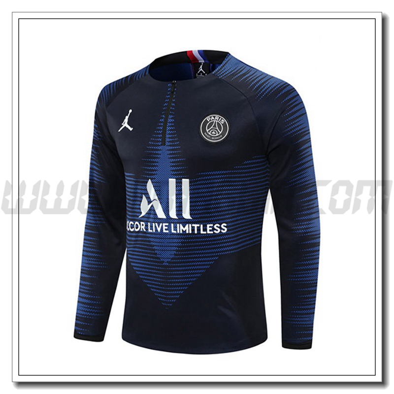 Felpa Allenamento Jordan PSG Blu/Nero 2021 2022