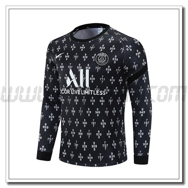 Felpa Allenamento Jordan PSG Nero/Bianco 2021 2022