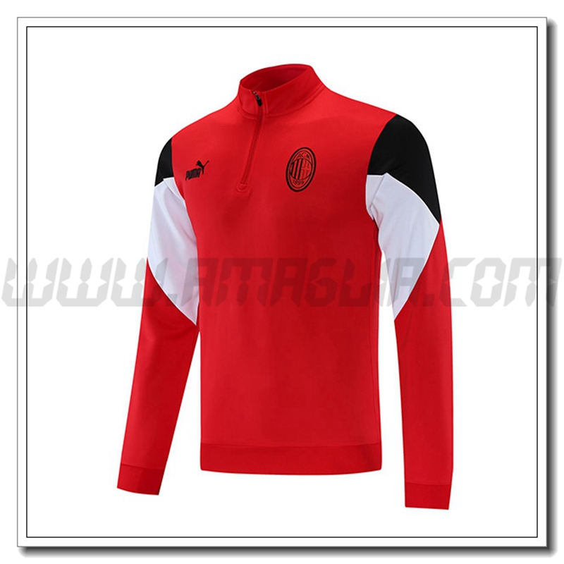 Felpa Allenamento AC Milan Nero/Bianco/Rosso 2021 2022