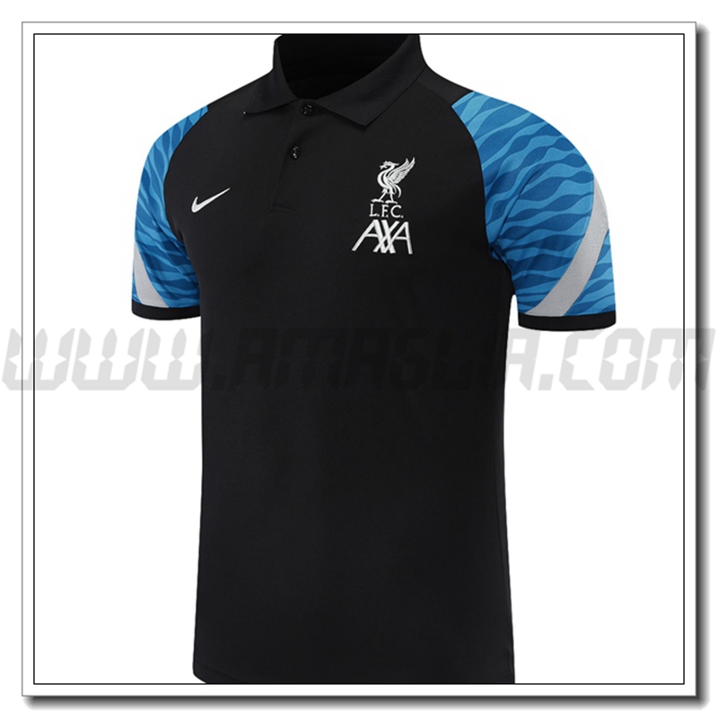 Maglia Polo FC Liverpool Nero/Blu 2021 2022