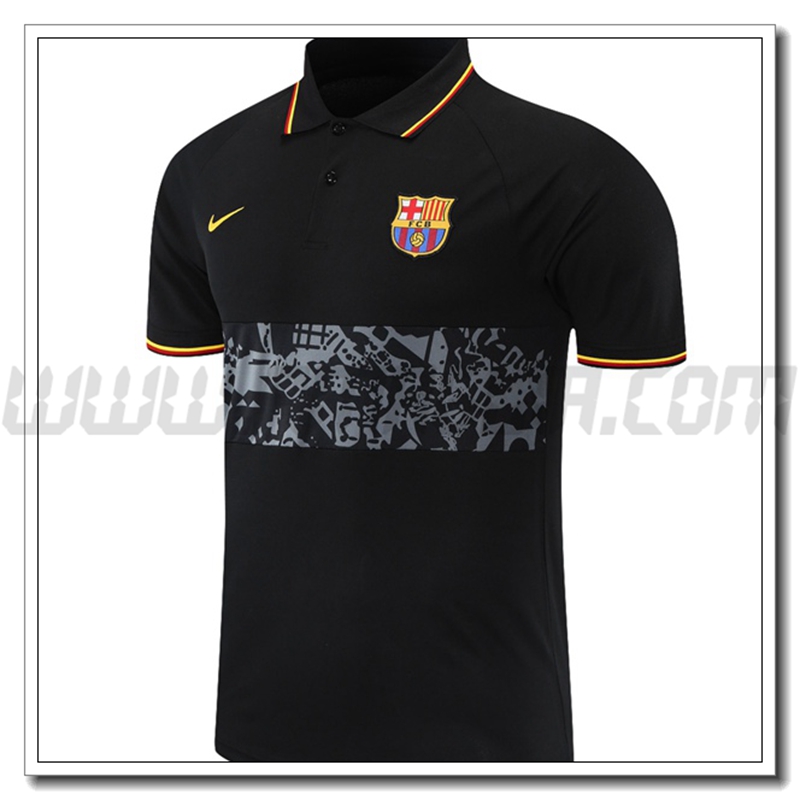 Maglia Polo FC Barcellona Nero/Grigio 2021 2022