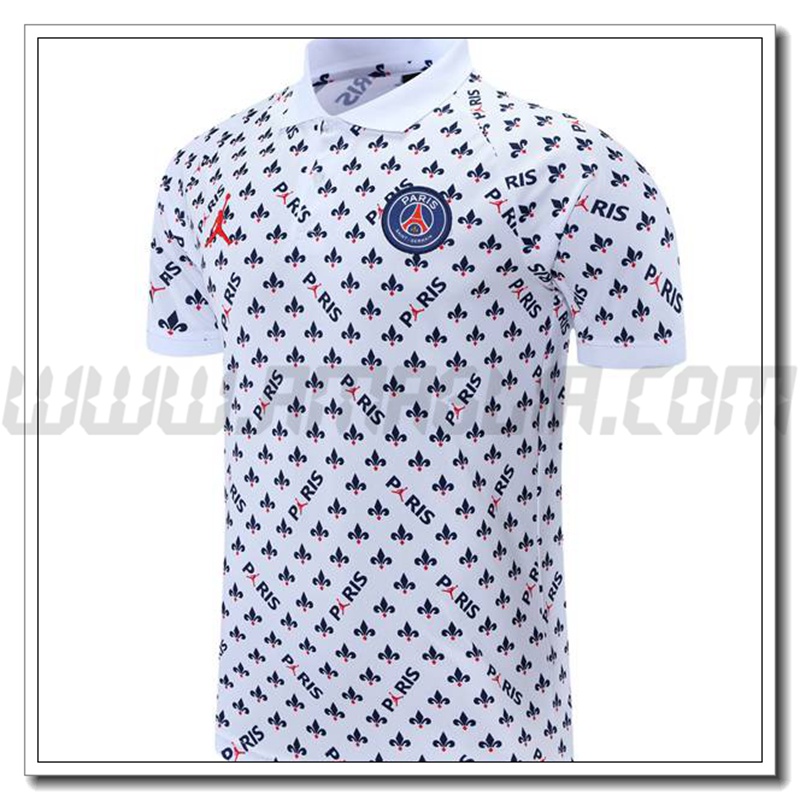 Maglia Polo Jordan PSG Bianco/Nero 2021 2022