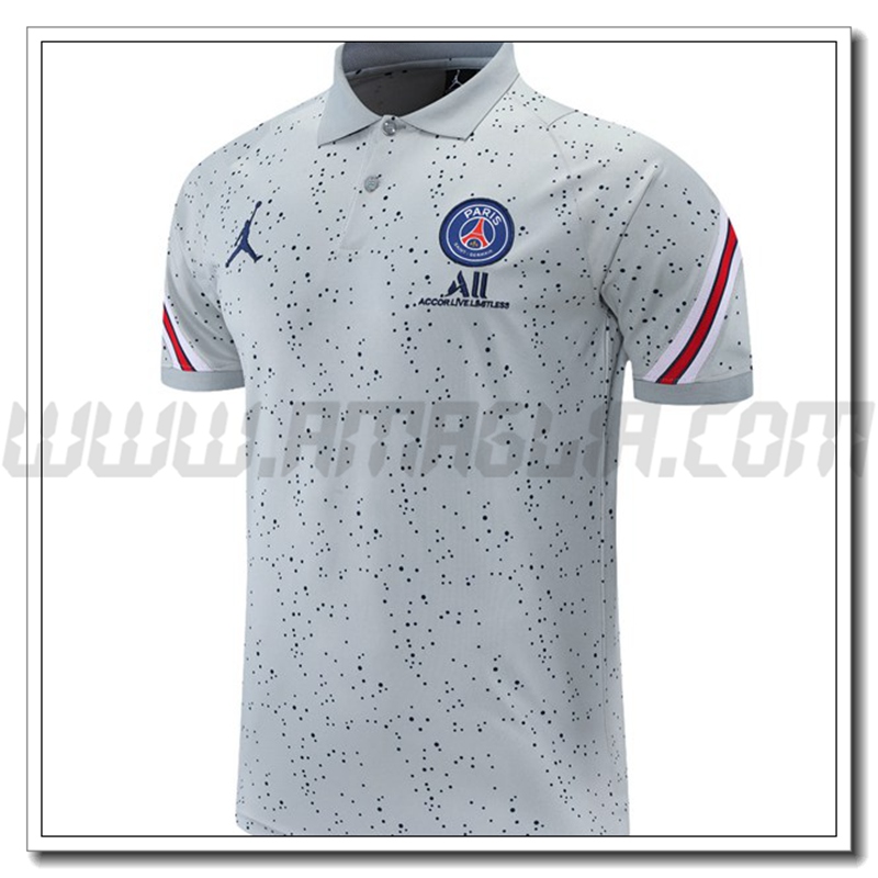 Maglia Polo Jordan PSG Grigio/Rosso 2021 2022