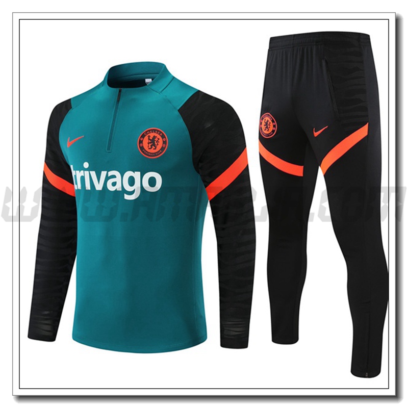 Tuta Allenamento FC Chelsea Verde/Nero 2021 2022