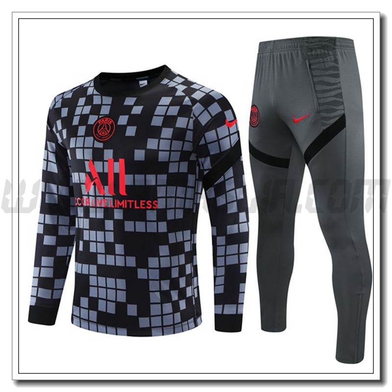 Tuta Allenamento Jordan PSG Nero/Grigio 2021 2022