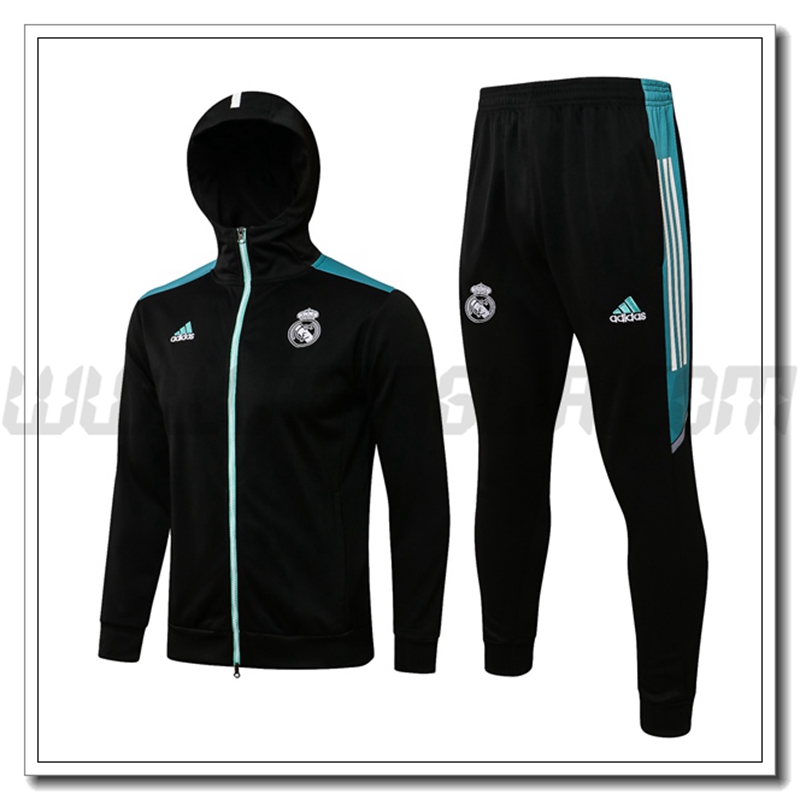 Tuta Giacca con Cappuccio Real Madrid Nero/Verde 2021 2022