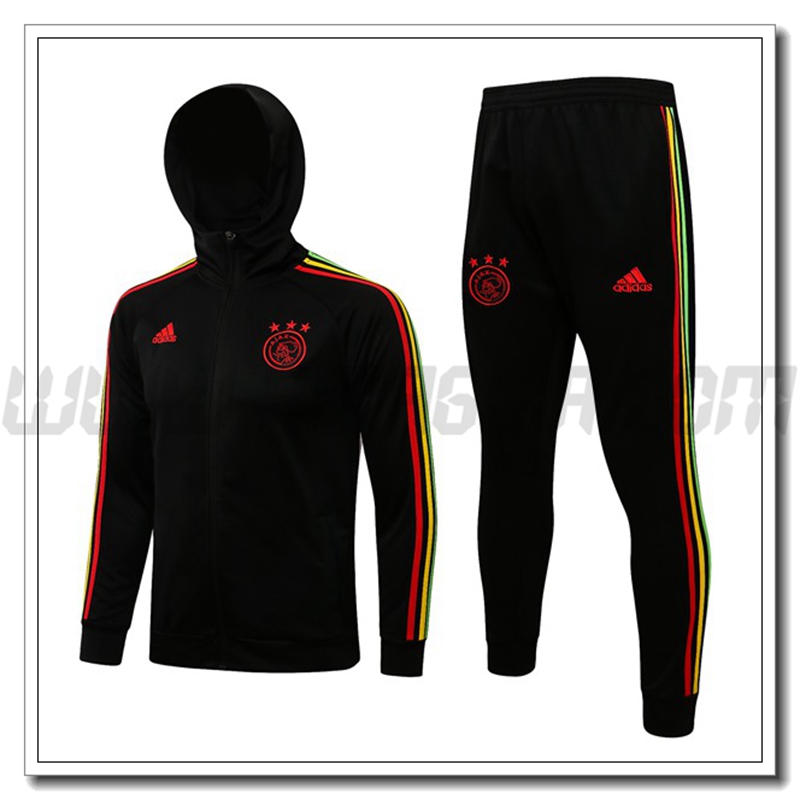 Tuta Giacca con Cappuccio AFC Ajax Nero/Rosso 2021 2022
