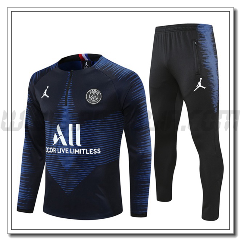 Tuta Allenamento Jordan PSG Bambino Blu/Nero 2021 2022