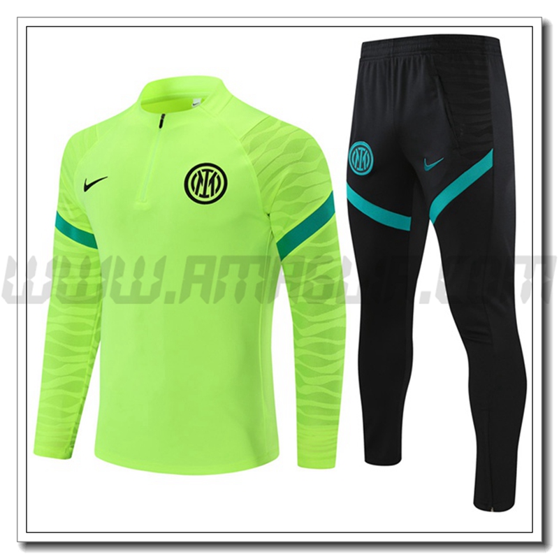 Tuta Allenamento Inter Milan Bambino Verde 2021 2022