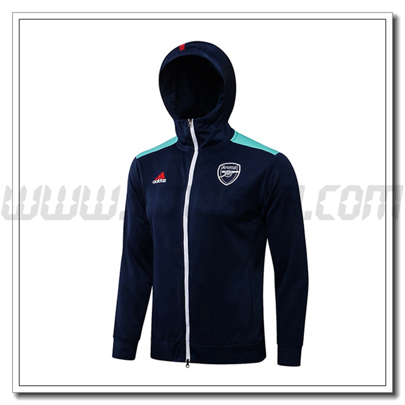 Giacca con Cappuccio FC Arsenal Blu Marino/Verde 2021 2022