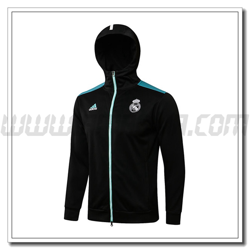 Giacca con Cappuccio Real Madrid Nero/Verde 2021 2022