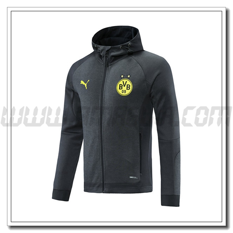 Giacca con Cappuccio Dortmund BVB Grigio Buio 2021 2022
