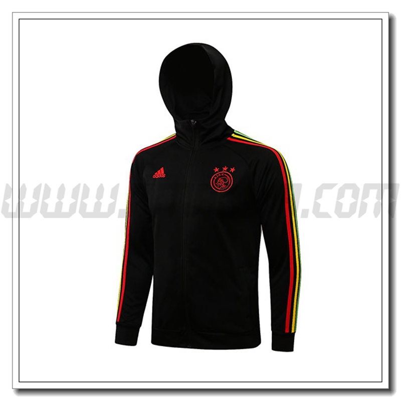 Giacca con Cappuccio AFC Ajax Nero/Rosso 2021 2022