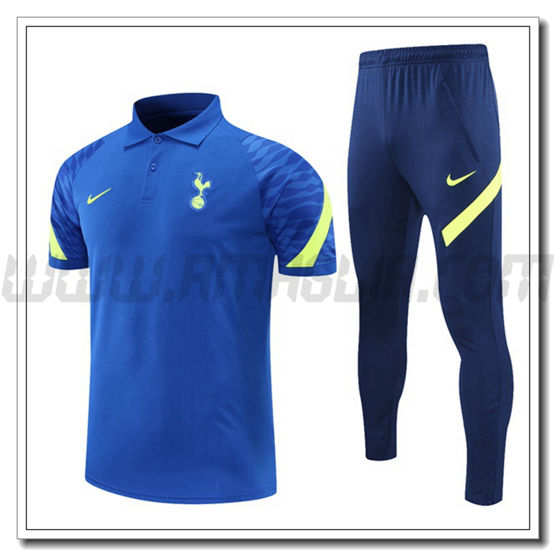 Kit Maglia Polo Tottenham Hotspur + Pantaloni Blu/Verde 2021 2022