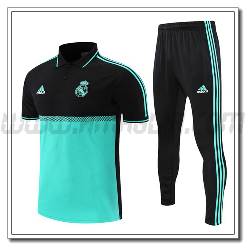 Kit Maglia Polo Real Madrid + Pantaloni Nero/Verde 2021 2022