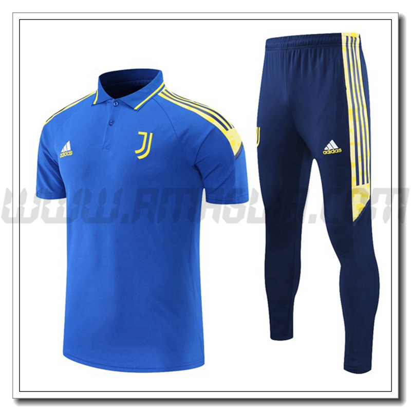 Kit Maglia Polo Juventus + Pantaloni Blu/Giallo 2021 2022