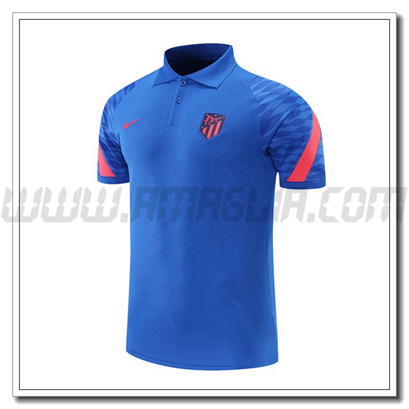 Maglia Polo Atletico Madrid Blu/Rosso 2021 2022