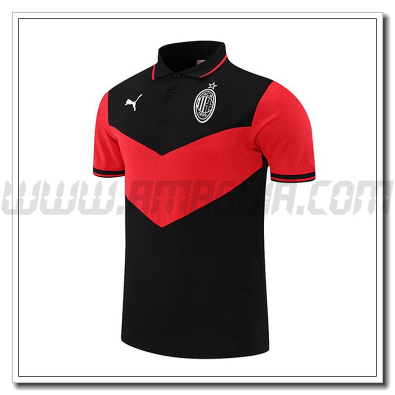 Maglia Polo AC Milan Nero/Rosso 2021 2022